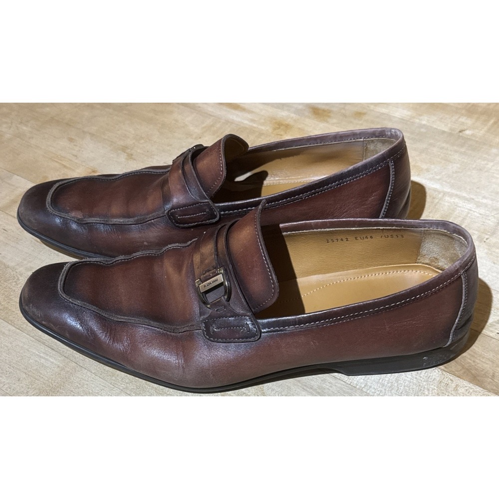 Mens 11 44 Magnanni Raso II Midbrown Loafers 25742 Rubber Sole Made In Portugal